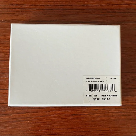 Michael Kors NWT Mini Bag Charm 32H5SKCK4M Clear SilverCrystal Hardware - Picture 3 of 4